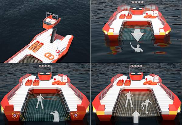 溺れた人を網ですくって助ける救命ボート「NET RESCUE BOAT」のアイデアが斬新すぎる 2番目の画像