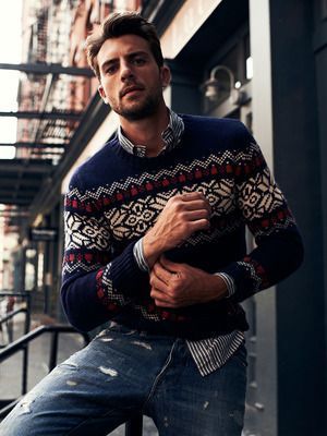 冬の定番セーター×シャツコーデを体得せよ！　バリエーション豊かなセーターとシャツの組み合わせ集 4番目の画像